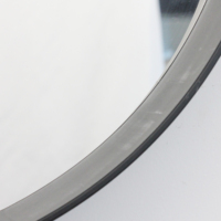 Miroir rond noir de 20 pouces, miroir mural décoratif en cuir suspendu pour chambre à coucher, salle de bain, salon, coiffeuse