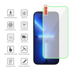 Veilleuse verte en verre trempé 3D lumineux pour <span class=keywords><strong>iPhone</strong></span> XS Max X XR SE 8 <span class=keywords><strong>7</strong></span> 6 Plus 11 Pro Max 13 12 15 16 protecteur d'écran en Silicone - Product Image 3