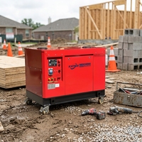 Groupe électrogène silencieux à refroidissement par air 5kVA 8kVA 10kVA 12kVA 15kVA 20kVA, démarrage électrique 12/24V, GPL/Biogaz