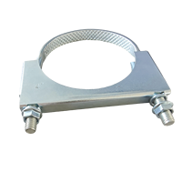 Pince de fixation d'échappement robuste en U à base plate, zinguée, pour camions européens
