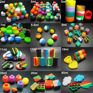 Whole Sale Silicone 2ml 2.5ml 4.5ML 8ml 20ml Multi Use Storage Container Jars Oil Bottles Assorted Colors Silicone Jar