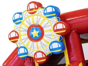 Lussuoso Castello Gonfiabile a Montagne Russe Rosso per Esterni, in PVC da 0,55 mm, Certificato EN14960, Attrazione Sicura per Oltre 3 Passeggeri - Product Image 5