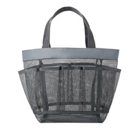 Sac de Douche en Maille Grande Capacité à Drainage Rapide avec 8 Poches Extérieures, Organisateur de Douche Portable