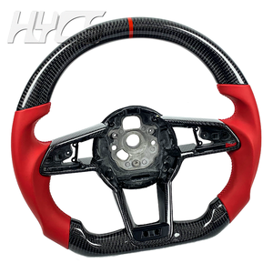 Volante Personalizado de Cuero y Fibra de Carbono para Mejorar el <span class=keywords><strong>Interior</strong></span> del Automóvil, Compatible con <span class=keywords><strong>Audi</strong></span> A3 A4 A4L A5 A7 A8 Q5 Q7 Q8 <span class=keywords><strong>TT</strong></span> R8 - Product Image 3