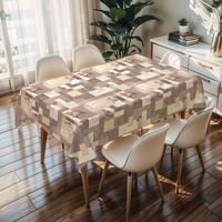 Nappe jetable personnalisable en PVC tissé brun imprimé multicolore à motifs floraux tropicaux, imperméable, pour les fêtes d'Halloween