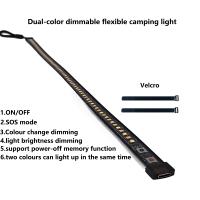 Lampe de camping LED portable étanche IP66 bicolore flexible avec contrôle de luminosité, garantie 3 ans, DC 5V