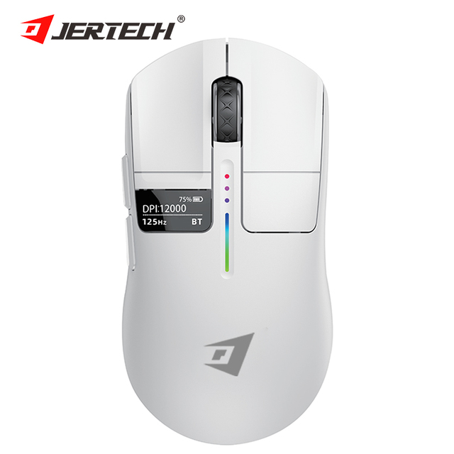 JERTECH JWMC1 Programmable Macro Definition Display Screen Three Mode Wired+2.4G+ 12000 DPI Rechargeable Mouse