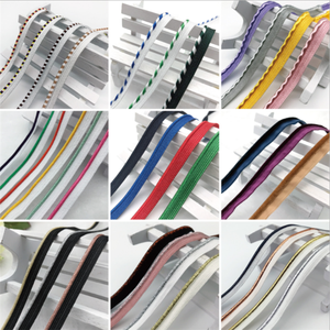 Chất lượng cao tùy chỉnh sọc Polyester 10mm sáng lurex đường ống dây dây BISE Băng sinh thái thân thiện cho nhà dệt - Product Image 4