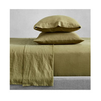 Ensemble de literie en lin français respirant 100% Ensemble de draps en lin lavé