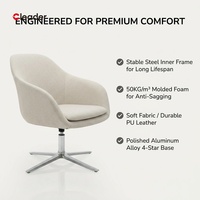 Fauteuil de bureau ergonomique pivotant à 4 étoiles avec dossier et assise rembourrés, idéal pour la réception, le commerce, le loisir et le design moderne.