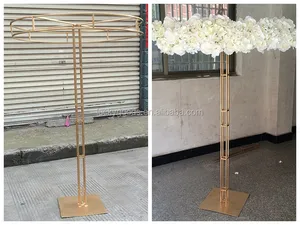 LDJ042 Iron wedding flower stand in gold color for event decoration