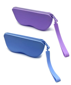 Sac de rangement multifonctionnel en silicone pour lunettes, étui à fermeture éclair, étanche, boîte de rangement pour lunettes de soleil, pochette - Product Image 1