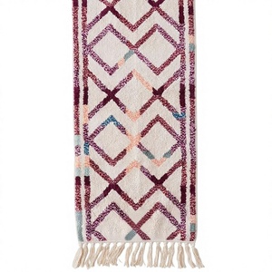 Hermosas alfombras de baño de corredor de algodón de Venta caliente, alfombra de baño antideslizante, alfombra de baño absorbente, alfombras de suelo azul y blanco, lavables a máquina - Product Image 1