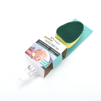 Joyplus HK Distributeur de savon écologique anti-rayures pour lave-vaisselle, ensemble brosse de cuisine et raclette avec 2 têtes de rechange et 2 accessoires de nettoyage