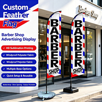 Kit Mât de Drapeau Plume Bannière 100% Polyester Double Face 4,5 M Publicitaire Coiffeur Drapeaux Plumes Swooper Personnalisés