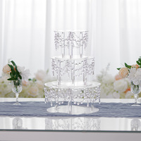 Nouveauté 2025 Support à gâteau en acrylique blanc cristal LEXI Moderne Transparent Décoration de table de dessert de mariage Ornements romantiques