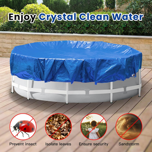 Cubierta de Piscina de Invierno de Plástico Azul Océano para Piscinas Enterradas con Cable y Cabrestante, Material de PE Resistente a Desgarros, Servicio de Corte - Product Image 1