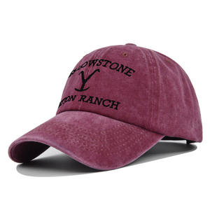 Casquette de baseball vintage à 5 panneaux en sergé Yellowstone <span class=keywords><strong>Dutton</strong></span> Ranch Style ethnique en détresse coton lavé broderie incurvée à la mode - Product Image 3