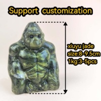 Statue de décoration en pierre spirituelle de quartz naturel sculptée en jade, représentant des animaux (grenouille, escargot, singe, serpent) – Meilleures ventes
