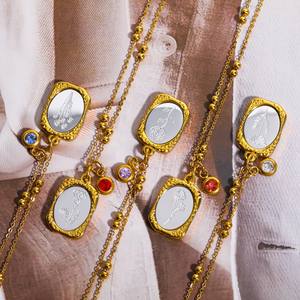 Collier en Zircon avec 12 pierres <span class=keywords><strong>de</strong></span> naissance du zodiaque pour femme, nouveau Style <span class=keywords><strong>de</strong></span> mode, miroir magique, 18K, naissance <span class=keywords><strong>de</strong></span> décembre, fleur, <span class=keywords><strong>2023</strong></span> - Product Image 4