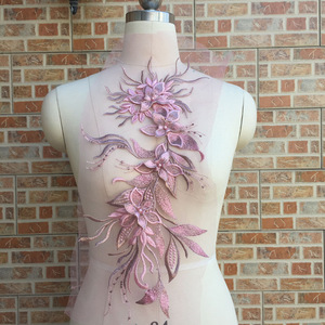 Matrimonio nuziale cucito motivo Applique <span class=keywords><strong>pizzo</strong></span> sequenza fiore in rilievo - Product Image 5