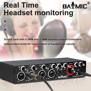 Interface audio professionnelle DAYMIC 24 bits 192 kHz 4 canaux, carte son USB pour enregistrement en direct, carte son solo, interface audio - Product Image 3