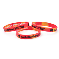Bracelets promotionnels en silicone de couleur marbre personnalisables Bracelets en caoutchouc segmentés arc-en-ciel