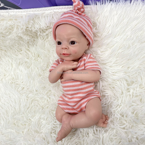 Muñeco Bebé <span class=keywords><strong>Reborn</strong></span> de Silicona Sólida de Cuerpo Completo de 33 cm, <span class=keywords><strong>Realista</strong></span>, <span class=keywords><strong>Muy</strong></span> Suave, con Tacto Real, Color de Piel, Muñeco de Moda, Juguete Artístico - Product Image 3