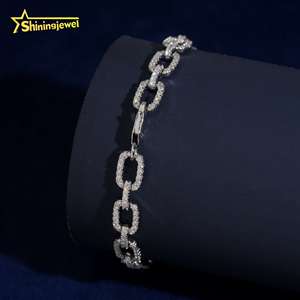 RTS US Warehouse Local Stock Pass Diamond Tester <strong>Solid</strong> 925 Sterling <strong>Silver</strong> Hip Hop Jewelry 7mm Infinity Moissanite <strong>Bracelet</strong> - Product Image 5
