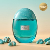 Parfum Unisexe Personnalisé OEM aux Notes Minérales, Parfum Floral Aquatique Doux à la Pierre Turquoise