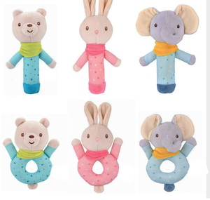 Tay Rattle búp bê bé Đồ chơi nhẹ nhàng bé tay Rattle đồ chơi sang trọng giáo dục sớm động vật Thỏ - Product Image 4