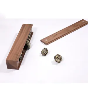 2023 Solid Wood Walnut Wood Packaging Box Slide Magnetic Lid Necklace Jewelry Dice Gift Wooden Box With Lining