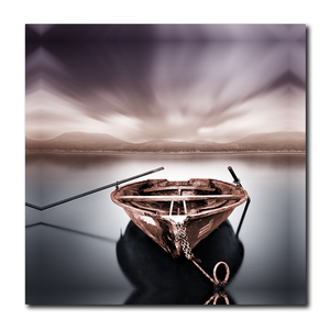 Vente en gros bateau sur la rivière toile peinture imprimée paysage art mural salon arts et artisanat pour décoration murale - Product Image 6