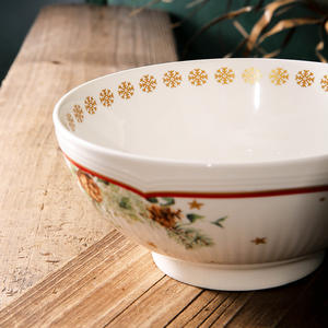 Weiye, platos navideños, juego de cena decorativo <span class=keywords><strong>para</strong></span> <span class=keywords><strong>plato</strong></span> navideño personalizado, vajilla clásica de cerámica redonda - Product Image 5