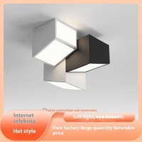 Plafonnier LED géométrique moderne Connects Mijia 3000K, intensité variable, combinaison noir et blanc, éclairage encastré pour chambre, IP33, 50000 heures, CRI80