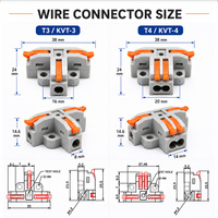 Connecteur de câble à levier trois voies en forme de T, borne rapide, diviseur sans soudure pour réparation de câblage électrique domestique