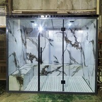 Cabine de hammam et sauna à vapeur professionnelle d'extérieur en panneaux de bois, compatible avec générateur de vapeur, pour usage commercial