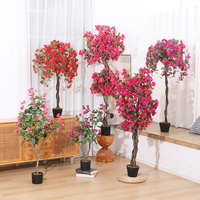 Arbre artificiel pour décoration de fête à domicile et de mariage, Bougainvillier rose artificiel presque naturel