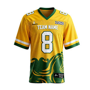 Abbigliamento Sportivo Retrò da Football Americano 2025, Logo Ricamato Personalizzabile, Rugby con Maniche Corte, Nuova Stagione, Abbigliamento Squadra Oversize - Product Image 1