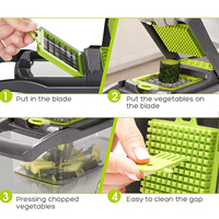 Goddelijk Gebruiksvoorwerp Voor Het Snijden Van Groenten Handmatige Voedselsnijder Mini-Snijmachine Hakmolen Fruit Groentegereedschap Hete Keuken 12 In 1
