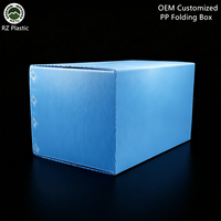 Boîte de rangement en plastique ondulé à couvercle fermé, bleu clair, panneau riveté, caisse d'archives pour documents, fabricant sur mesure, OEM, boîte en PP