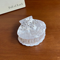 CHUJIAN Nouvelles pinces à cheveux en acétate en forme de coquille, pinces requin à strass, barrettes scintillantes pour demi-queue de cheveux pour femmes et filles