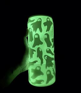 New Stock Halloween Glow-in-the-Dark Ghost Sports 32OZ Eco-Friendly Stainless Steel Vacuum Insulated Water <b>Bottle</b> Handgrip <b>Straw</b> - Product Image 2