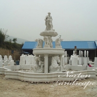 Fontaines d'eau en marbre blanc de luxe en gros, grandes statues de jardin et d'hôtel, sculptures d'animaux en pierre de sable