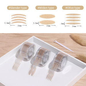300 pares impermeable doble pliegue párpado pegatina malla Invisible encaje párpado cinta herramienta con corazón rollo caso J0230 para uso de belleza - Product Image 3