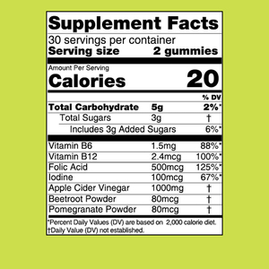 High Quality Apple Cider Vinegar Gummies with Vitamin B6 & B12 Folic Acid Iodine for Adult Digestive Health & Energy Support - Product Image 2