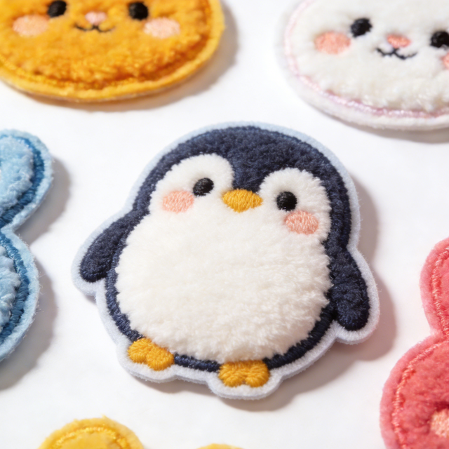 Fluffy Chenille Embroidered Eco-Friendly Flower Custom Iron-On Embroidery Patches Fashion Decorative Fabric Clothes Uniform