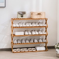 Étagères de rangement en bambou naturel pliable, pour pied libre, organisateurs de plantes