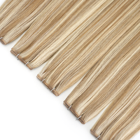 Extensions de cheveux humains vierges Genius Weft blondes invisibles avec racines, cheveux bruts Genius Medusa Weft, cuticules alignées