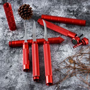 Bâtons de randonnée pliables en alliage d'aluminium Hua Hong Outdoor, rouges, multifonctions, avec boussole pour la randonnée - Product Image 1